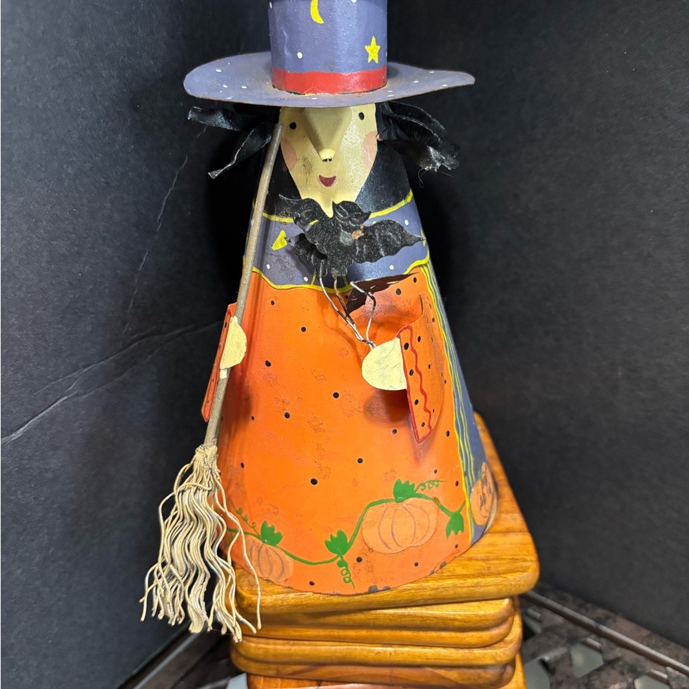 Witch Cone Figurine - Orange and Blue